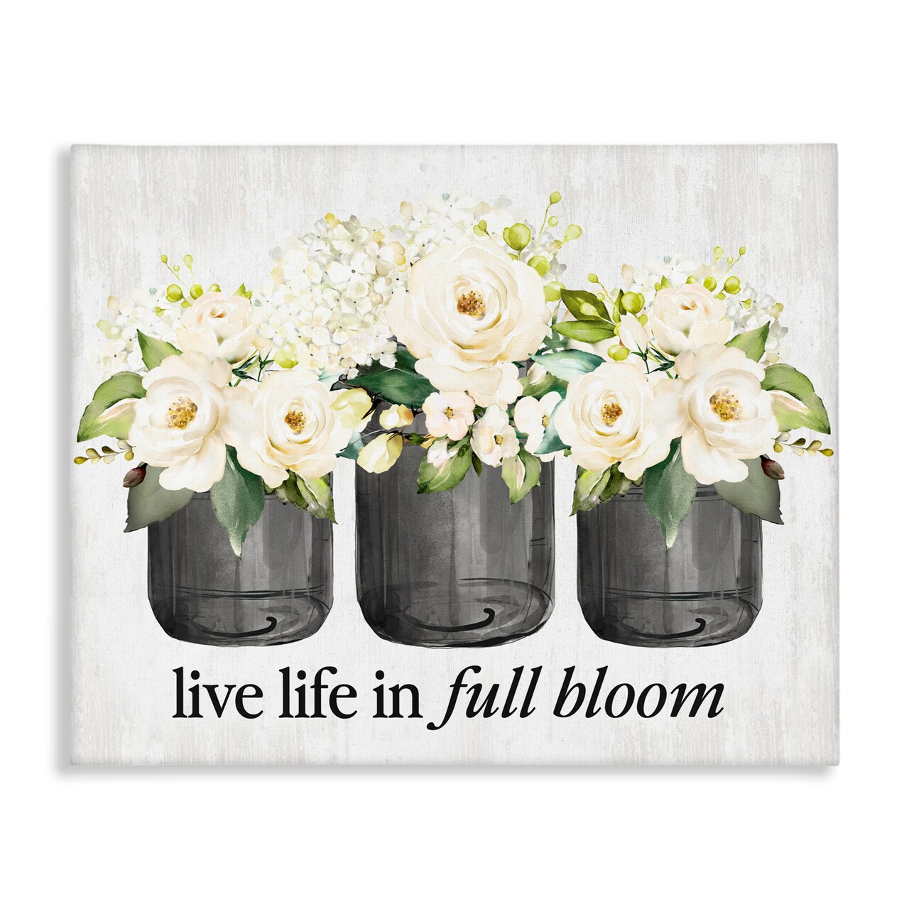 Stupell Industries Life In Full Bloom Rustic Canvas, design by Lettered and Lined
